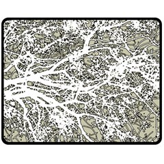 Linear Art Botanic Illustration Double Sided Fleece Blanket (Medium) 