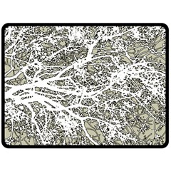 Linear Art Botanic Illustration Double Sided Fleece Blanket (Large) 