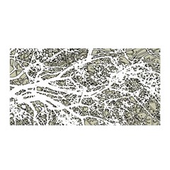 Linear Art Botanic Illustration Satin Wrap