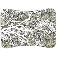 Linear Art Botanic Illustration Velour Seat Head Rest Cushion