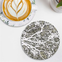 Linear Art Botanic Illustration Uv Print Round Tile Coaster