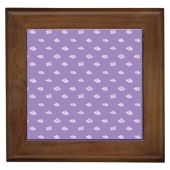 Pink Clouds On Purple Background Framed Tile by SychEva