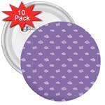 Pink Clouds On Purple Background 3  Buttons (10 pack)  Front