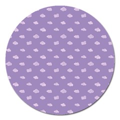 Pink Clouds On Purple Background Magnet 5  (round) by SychEva