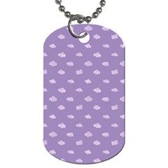 Pink Clouds On Purple Background Dog Tag (one Side) by SychEva