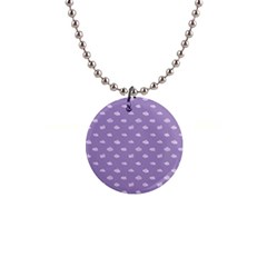 Pink Clouds On Purple Background 1  Button Necklace by SychEva