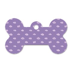 Pink Clouds On Purple Background Dog Tag Bone (two Sides) by SychEva