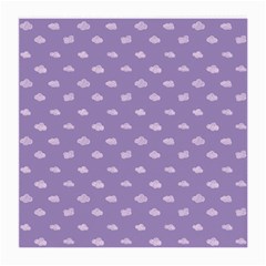 Pink Clouds On Purple Background Medium Glasses Cloth by SychEva