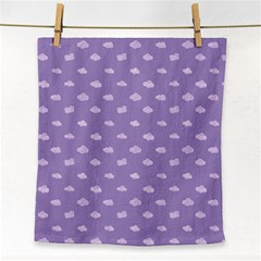 Pink Clouds On Purple Background Face Towel by SychEva