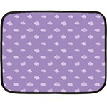 Pink Clouds On Purple Background Double Sided Fleece Blanket (Mini)  35 x27  Blanket Back