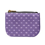 Pink Clouds On Purple Background Mini Coin Purse Front