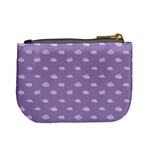 Pink Clouds On Purple Background Mini Coin Purse Back