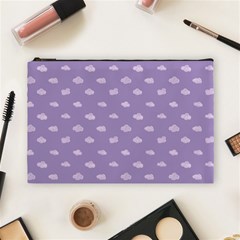 Pink Clouds On Purple Background Cosmetic Bag (large) by SychEva