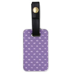 Pink Clouds On Purple Background Luggage Tag (one Side) by SychEva