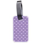 Pink Clouds On Purple Background Luggage Tag (two sides) Back