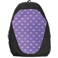 Pink Clouds On Purple Background Backpack Bag by SychEva