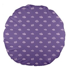 Pink Clouds On Purple Background Large 18  Premium Round Cushions by SychEva