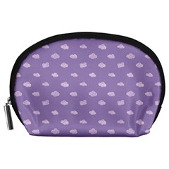 Pink Clouds On Purple Background Accessory Pouch (large) by SychEva