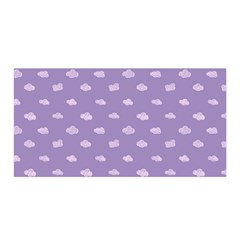 Pink Clouds On Purple Background Satin Wrap by SychEva