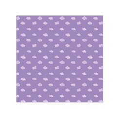 Pink Clouds On Purple Background Small Satin Scarf (square) by SychEva