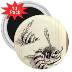 Bees 3  Magnets (10 Pack) 