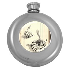 Bees Round Hip Flask (5 Oz)