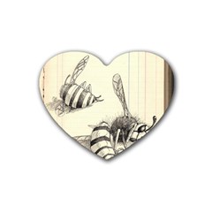 Bees Rubber Coaster (heart)