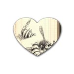 bees Rubber Coaster (Heart) Front