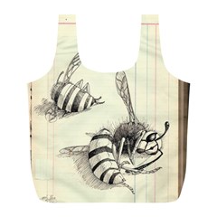 Bees Full Print Recycle Bag (l) by Limerence