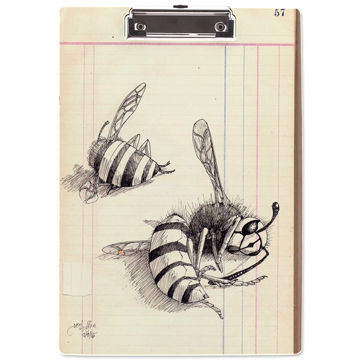 bees A4 Clipboard