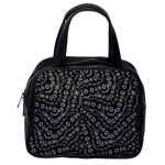 Black And White Modern Intricate Ornate Pattern Classic Handbag (Two Sides) Back