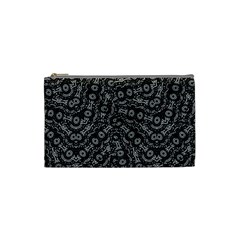 Black And White Modern Intricate Ornate Pattern Cosmetic Bag (small) by dflcprintsclothing