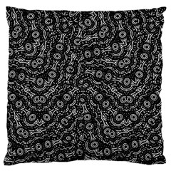 Black And White Modern Intricate Ornate Pattern Large Cushion Case (two Sides) by dflcprintsclothing