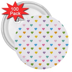 Small Multicolored Hearts 3  Buttons (100 Pack)  by SychEva