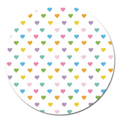 Small Multicolored Hearts Magnet 5  (round) by SychEva