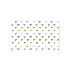 Small Multicolored Hearts Magnet (name Card) by SychEva