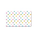 Small Multicolored Hearts Magnet (Name Card) Front