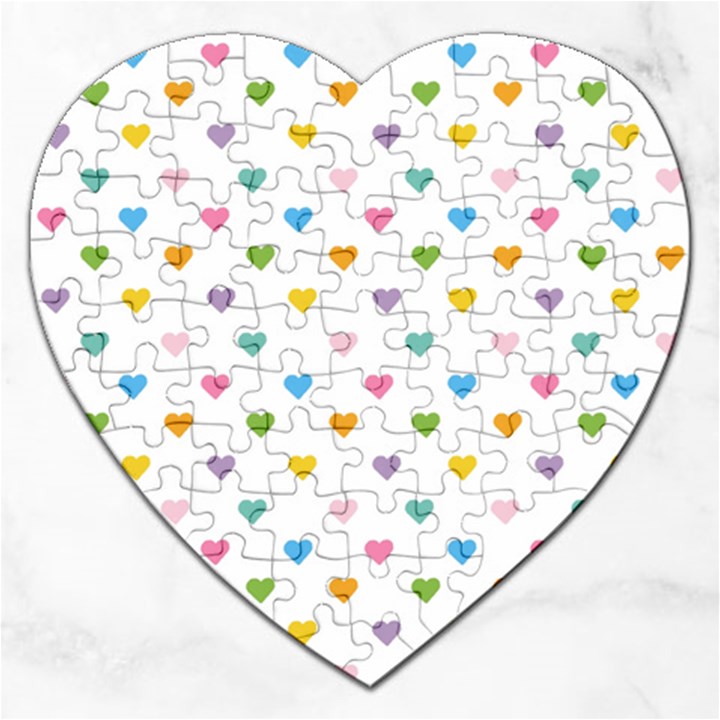 Small Multicolored Hearts Jigsaw Puzzle (Heart)