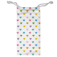 Small Multicolored Hearts Jewelry Bag by SychEva