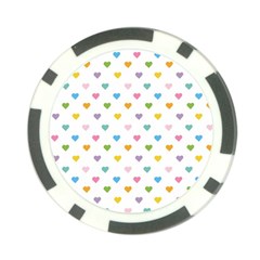 Small Multicolored Hearts Poker Chip Card Guard by SychEva