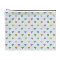 Small Multicolored Hearts Cosmetic Bag (xl) by SychEva