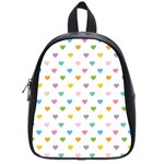 Small Multicolored Hearts School Bag (Small) Front