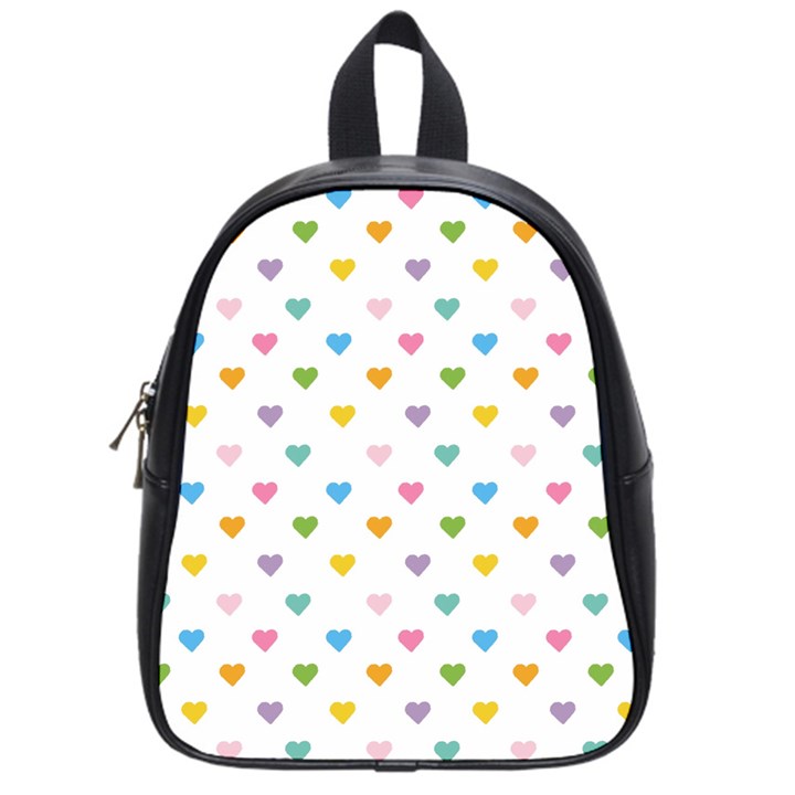 Small Multicolored Hearts School Bag (Small)