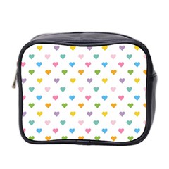 Small Multicolored Hearts Mini Toiletries Bag (two Sides) by SychEva