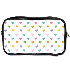 Small Multicolored Hearts Toiletries Bag (two Sides) by SychEva