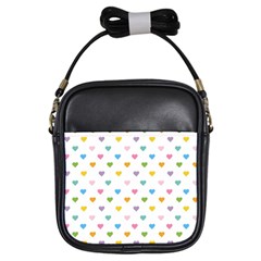 Small Multicolored Hearts Girls Sling Bag by SychEva