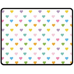 Small Multicolored Hearts Fleece Blanket (medium)  by SychEva