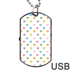 Small Multicolored Hearts Dog Tag Usb Flash (two Sides) by SychEva