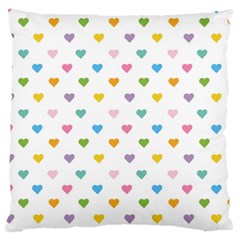 Small Multicolored Hearts Large Cushion Case (one Side) by SychEva