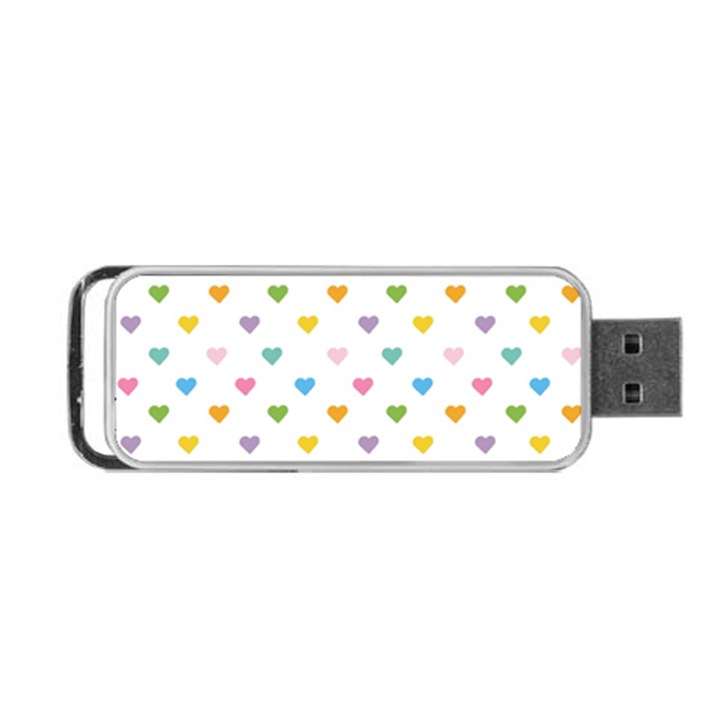 Small Multicolored Hearts Portable USB Flash (One Side)